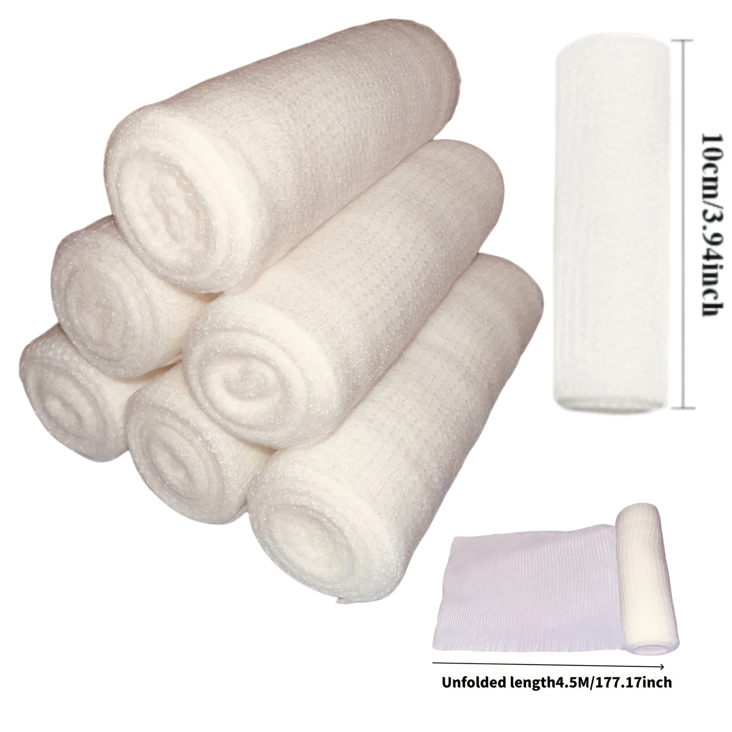 Elastic Gauze Bandages 6-Pack – Breathable Sports & First Aid Wrap