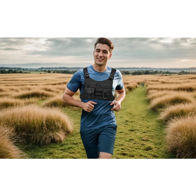 Tactical Running Vest Bag - Multi Pocket Chest Bag With Phone & Bottle Holder