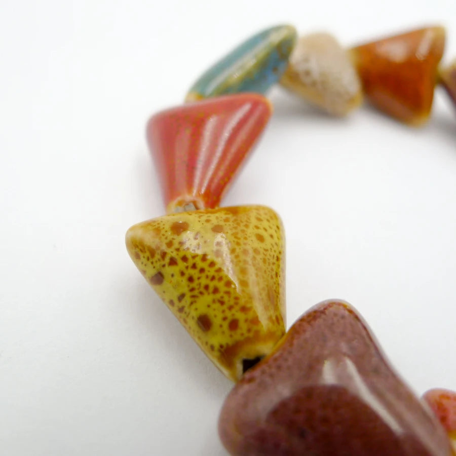 Handmade Heart Ceramic Bead Bracelet – Retro Artisan Jewelry for Women