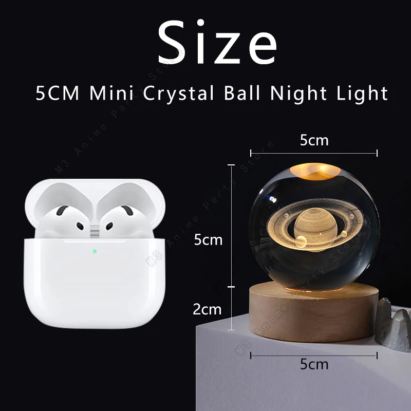 3D Crystal Ball Night Light - LED Galaxy Lamp for Kids' Birthday Gift