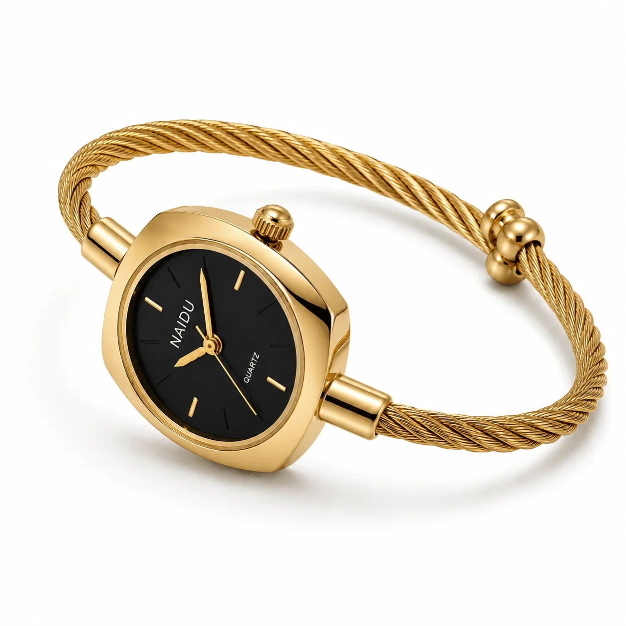 Women's Gold Bangle Watch – Luxury Stainless Steel Quartz