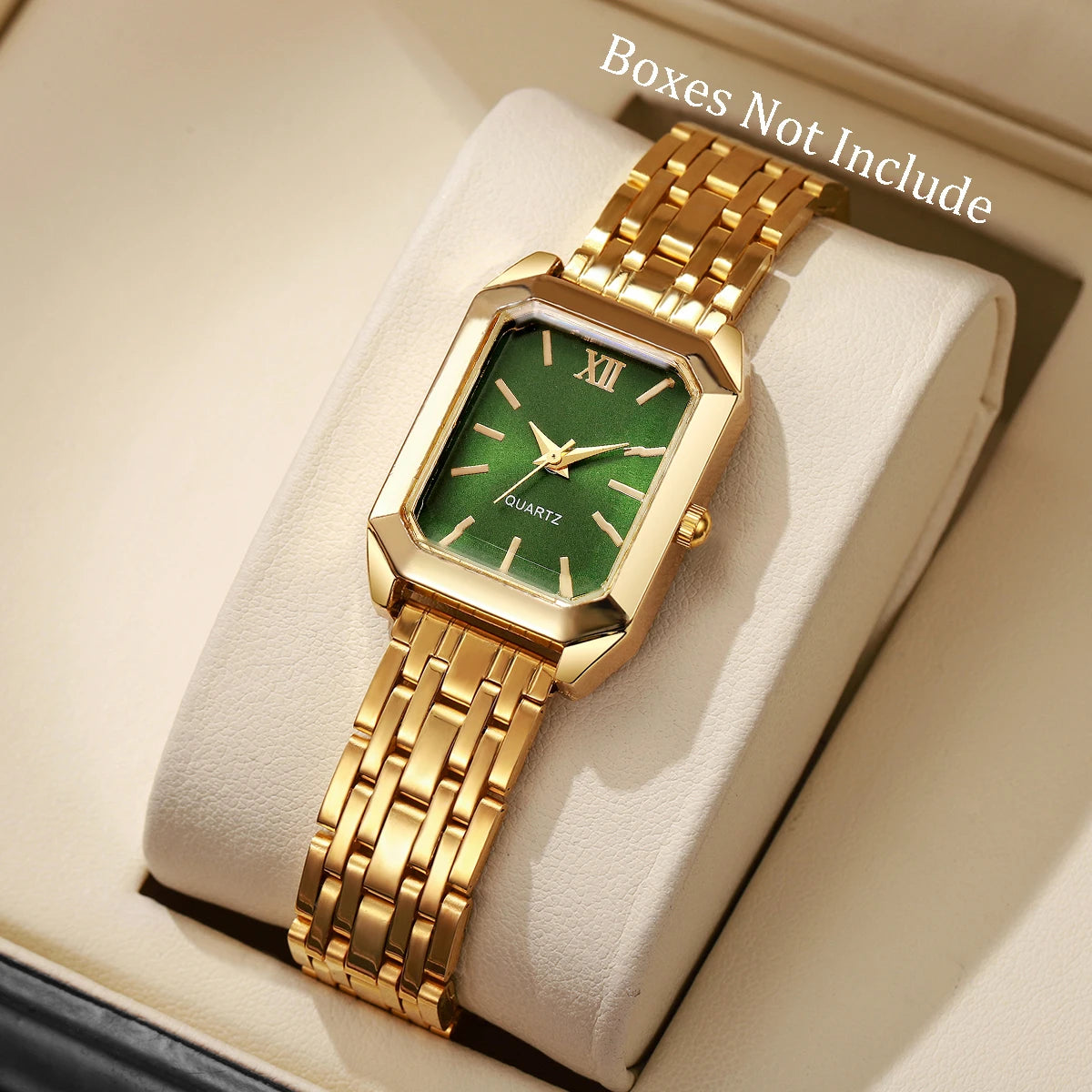 Fashion Rectangle Women's Quartz Watch – Casual Ladies Wristwatch Set