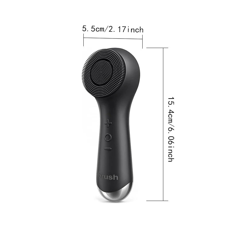 360° Rotating Facial Cleansing Brush – USB Rechargeable Silicone Massager