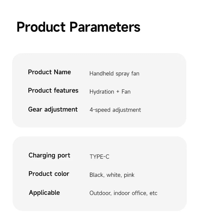 Portable Misting Fan - Personal Cooling Device