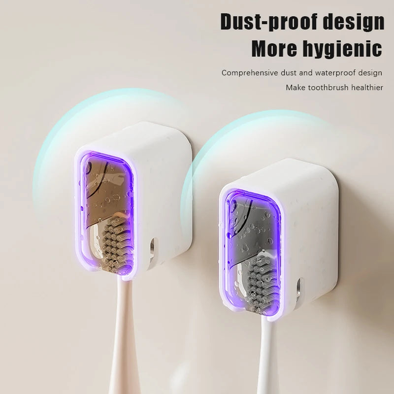 A simple wind-driven toothbrush holder with a cover, dust-proof box, no need to drill holes, wall mounted electric toothbrush ho