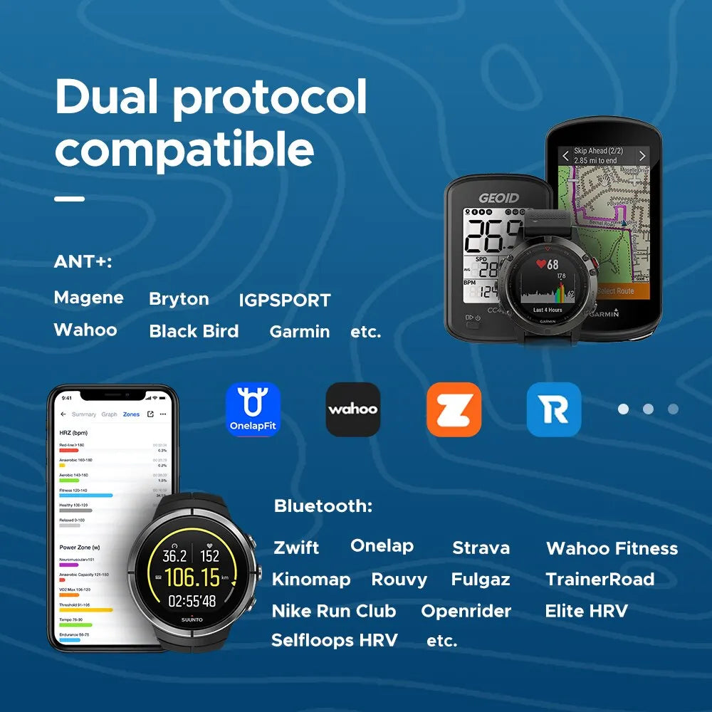 Chest Heart Rate Monitor Strap - Bluetooth ANT+ HS500