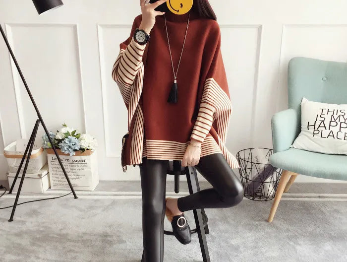 Autumn Winter Shawl Warm Casual Loose Knitted Tops