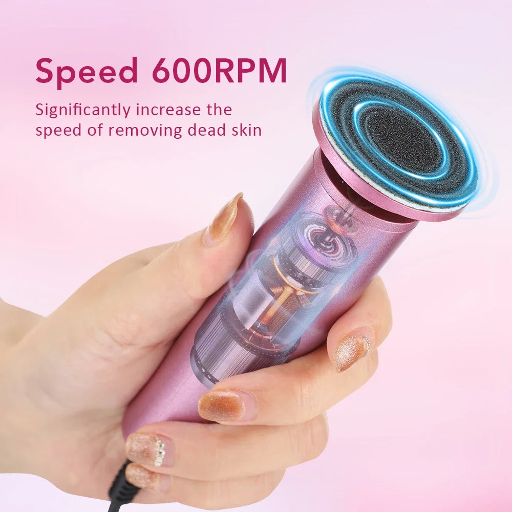 Electric Foot File – 360° Rotation USB Callus Remover with 20 Sandpaper Discs