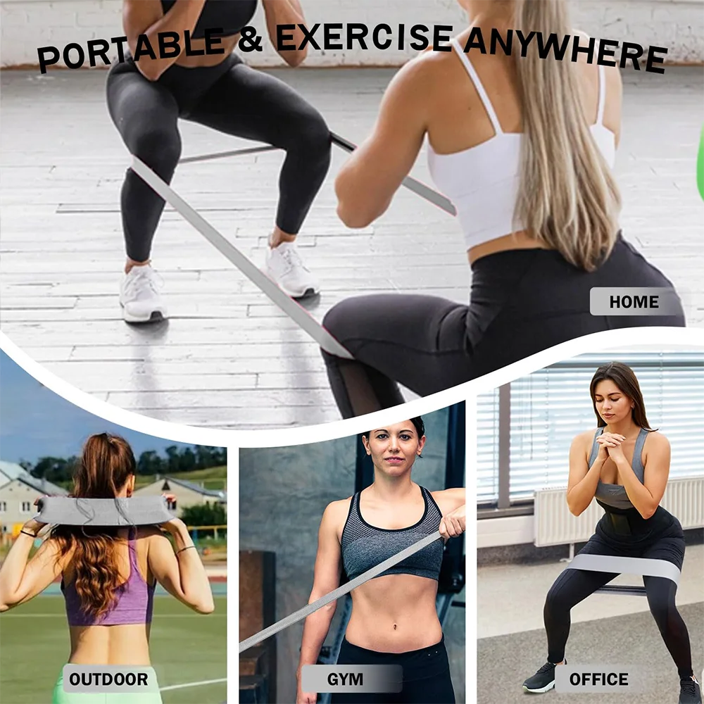 Long Fabric Resistance Loop Band – Full Body Gym & Yoga Training