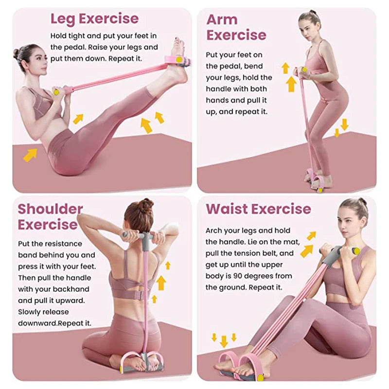 4-in-1 Resistance Band Rope - Full Body Home Workout
