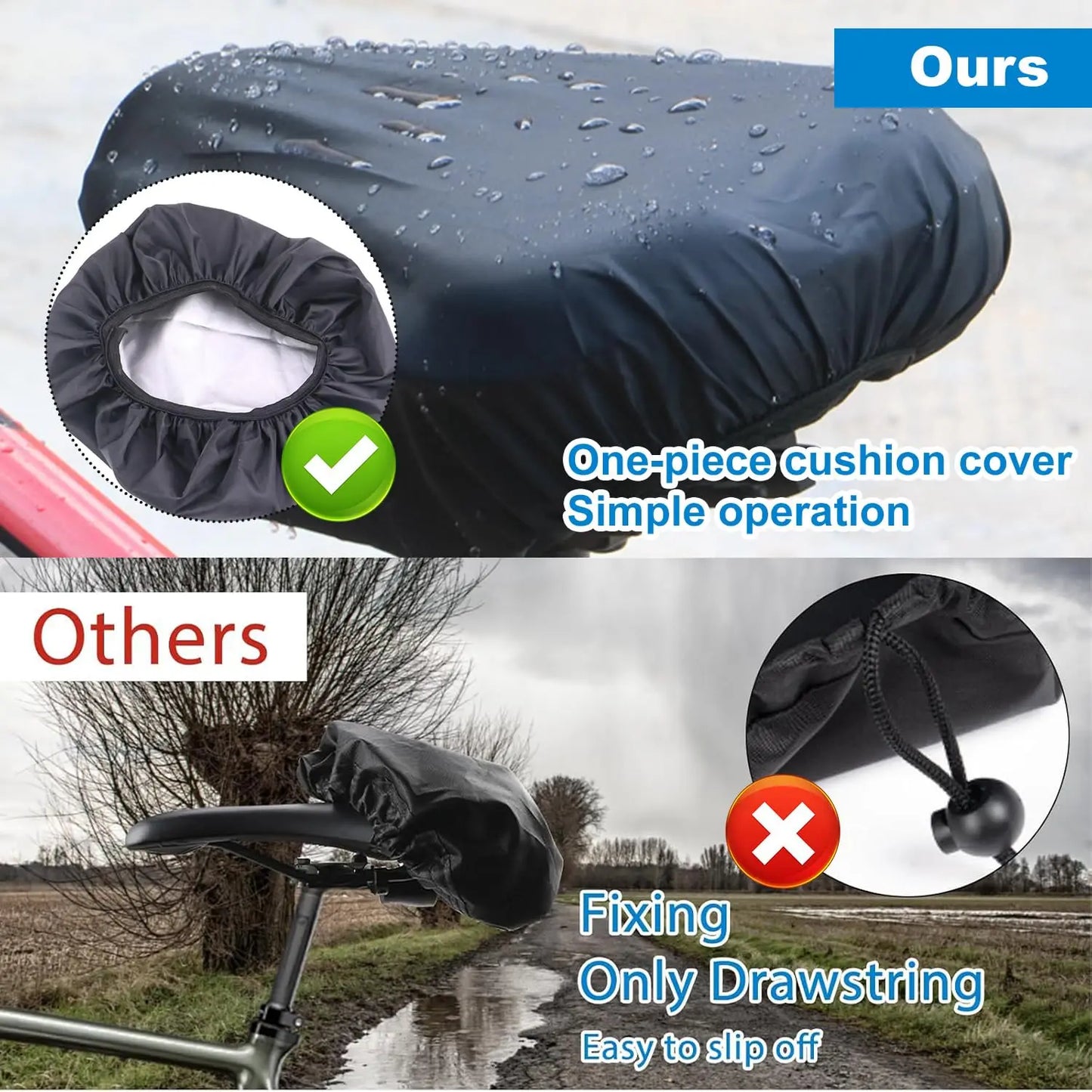 Waterproof Bicycle Seat Cover – UV & Rain Protection for All Bike Saddles