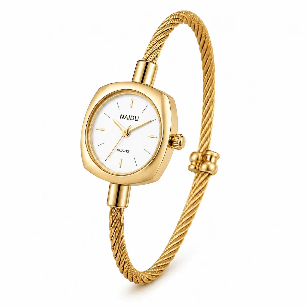Women's Gold Bangle Watch – Luxury Stainless Steel Quartz