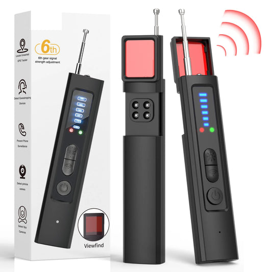 6-in-1 Anti-Spy Camera & GPS Tracker Detector | RF Signal & Bug Scanner for Travel & Hotels