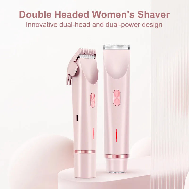 2-in-1 Dual-Head Women's Electric Razor & Bikini Trimmer