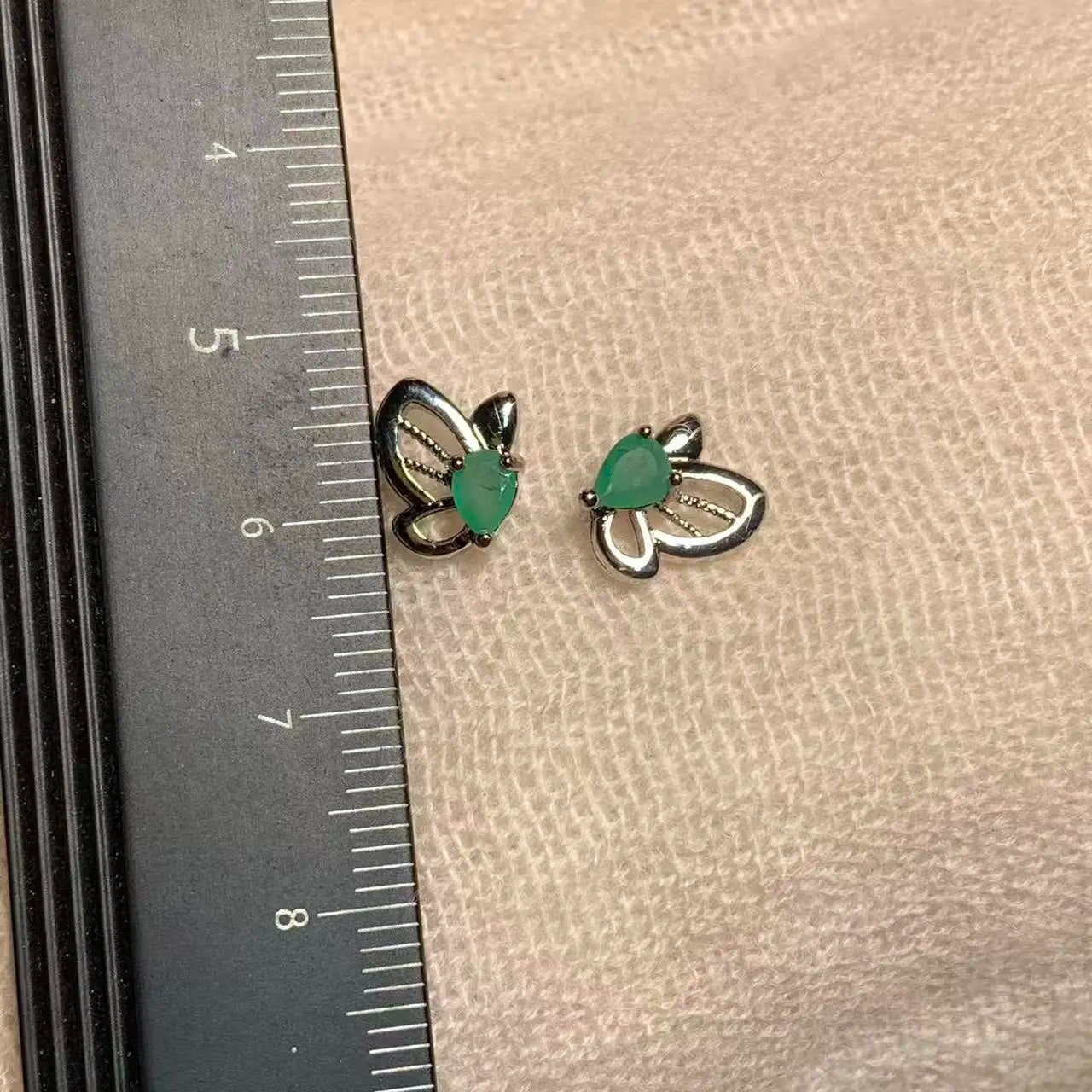 Natural Emerald Stud Earrings – 925 Sterling Silver Fine Jewelry for Women