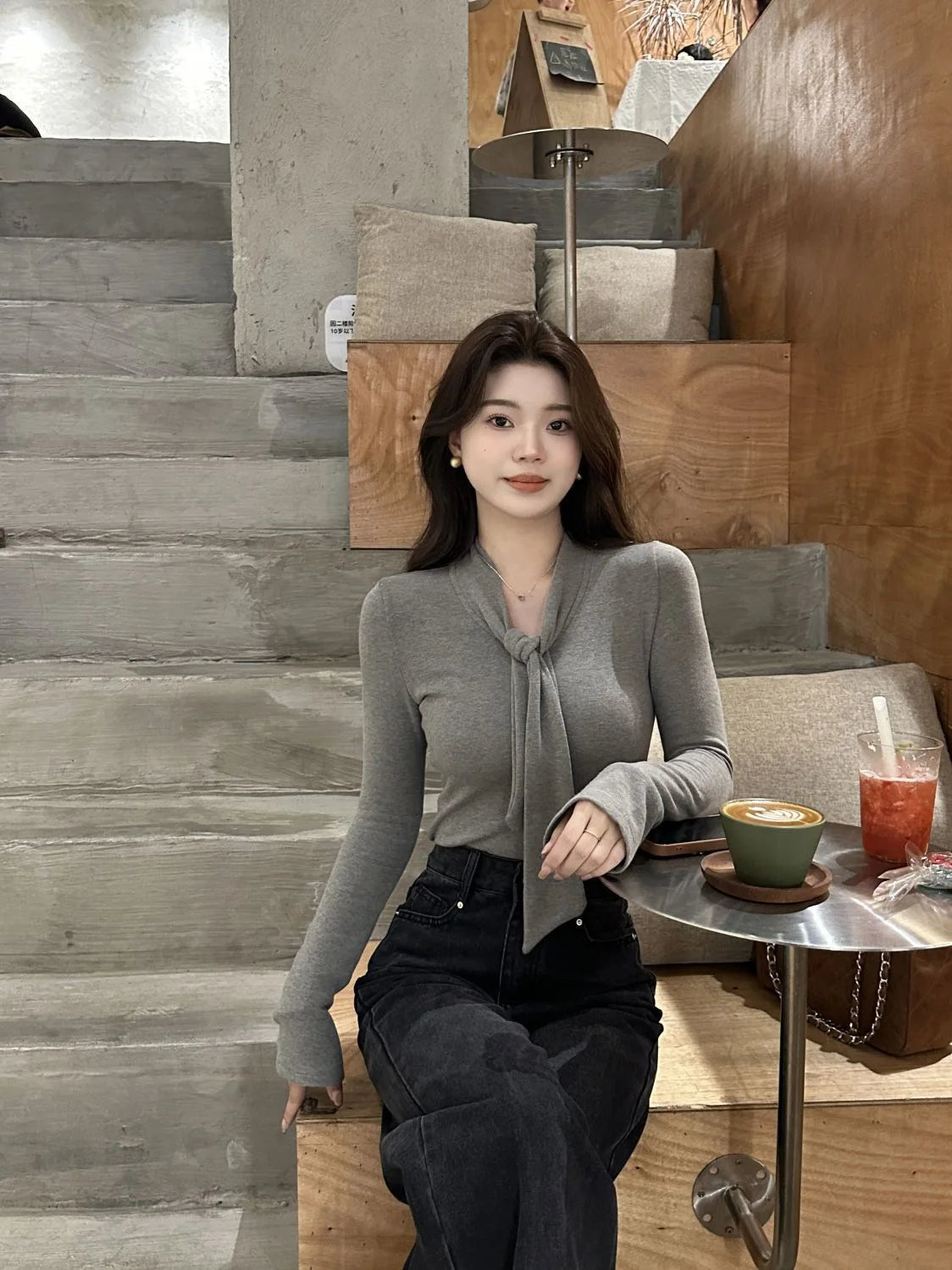 Autumn/Winter Slim-Fit Long-Sleeved Wool Blend Bottoming Shirt