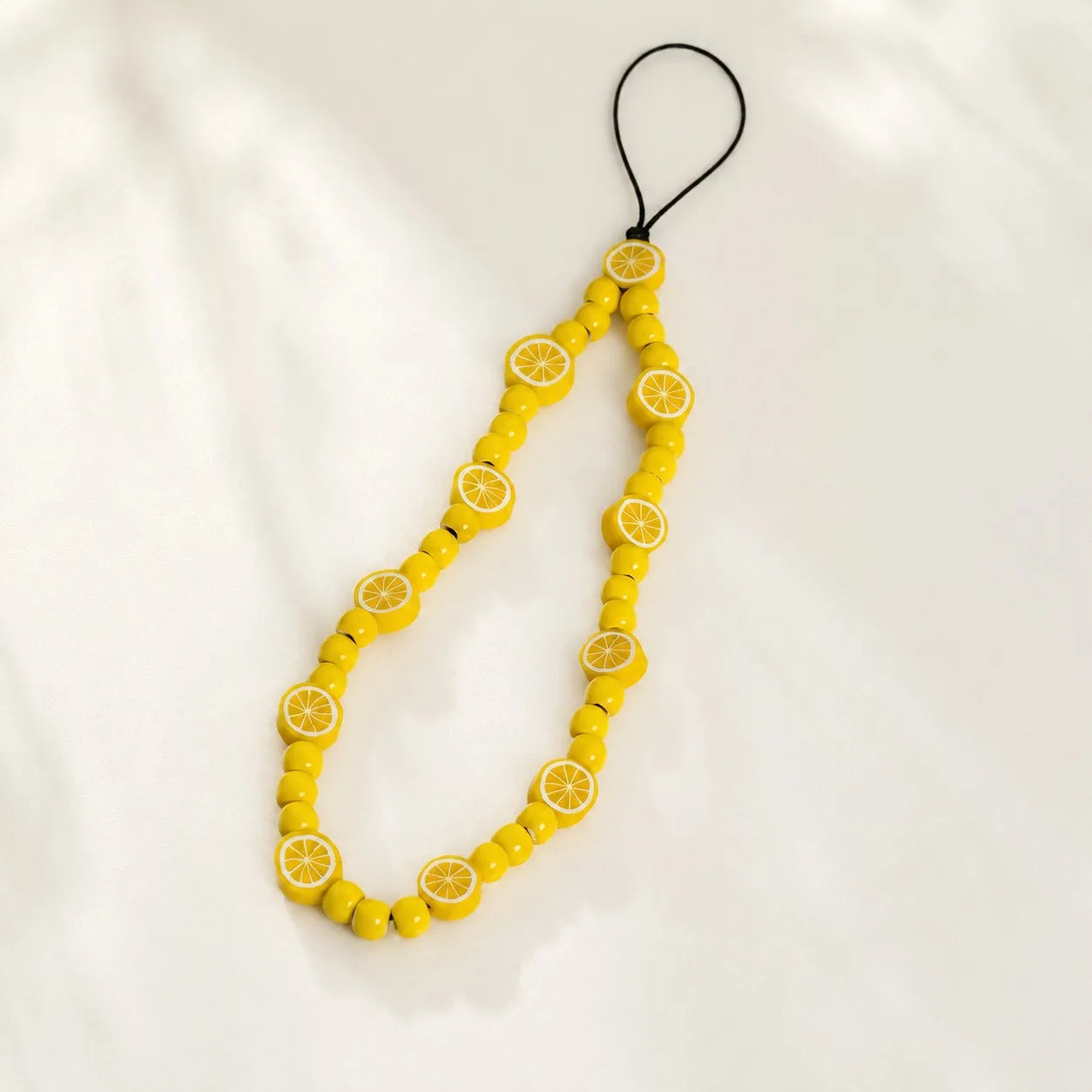 Handmade Fresh Lemon Ceramic Phone Charm – Braided Wax Cord Gift Accessory