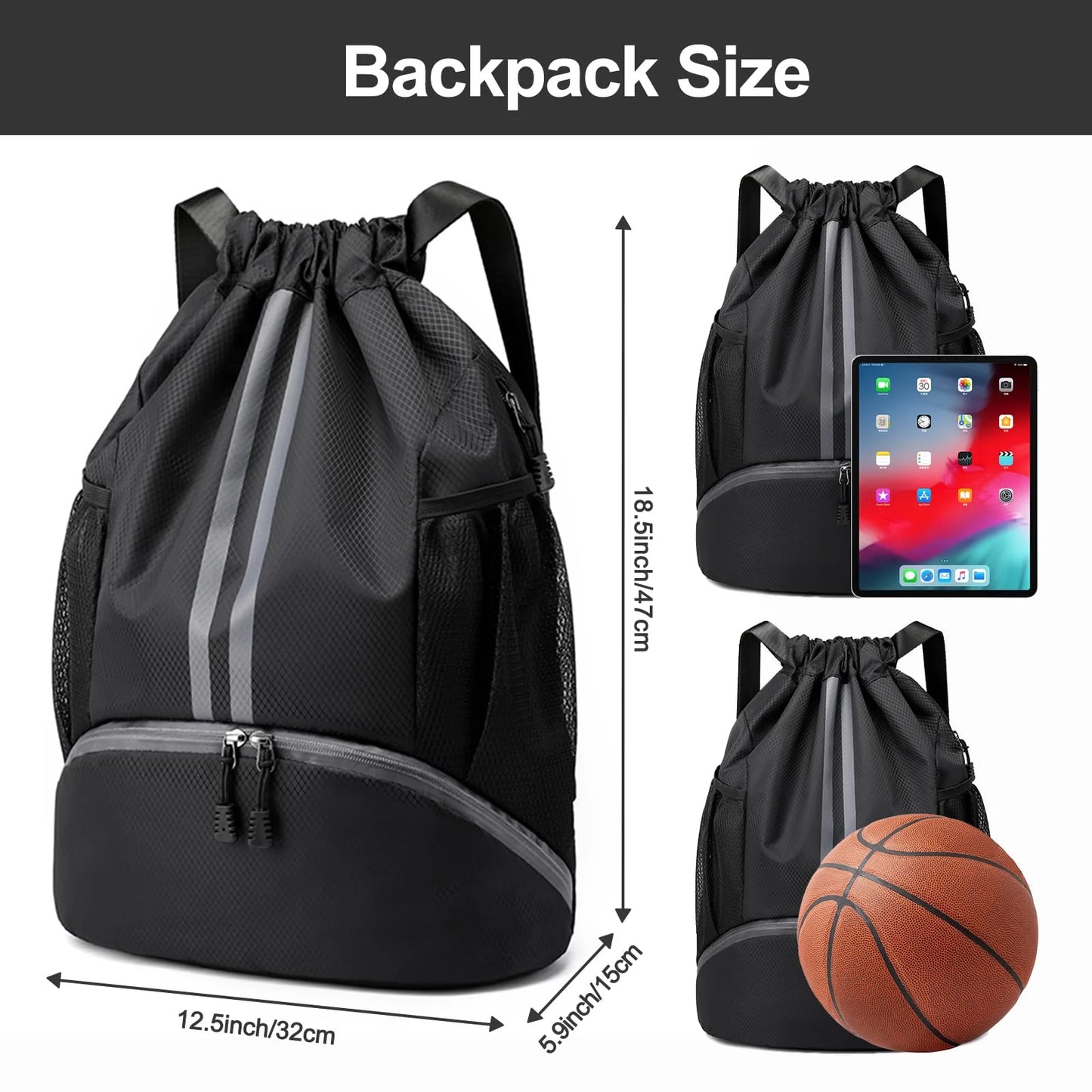Sport Gym Drawstring Backpack – Lightweight for Fitness, Travel & Outdoor