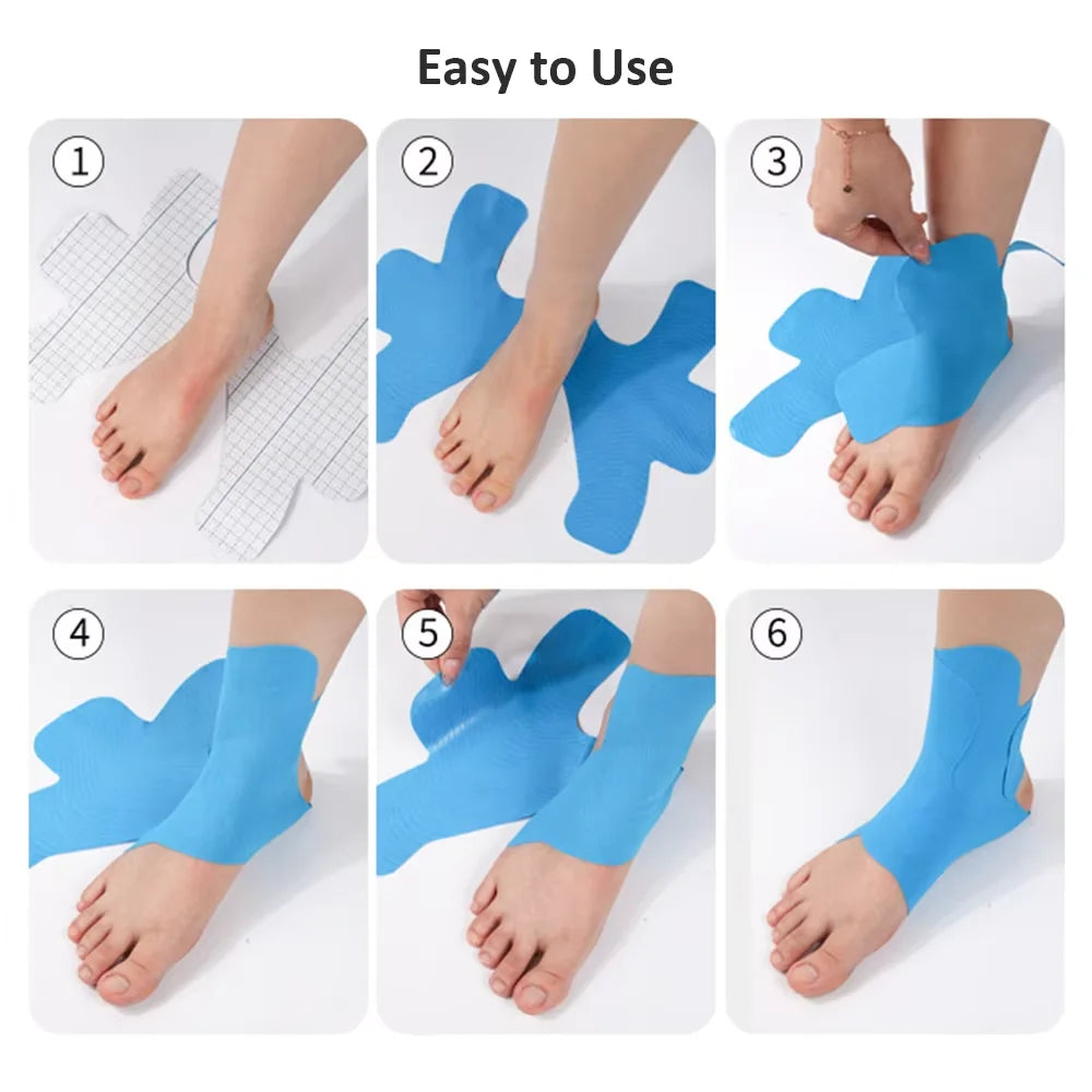 Kinesiology Ankle Tape – Breathable Elastic Strips for Sprain Prevention