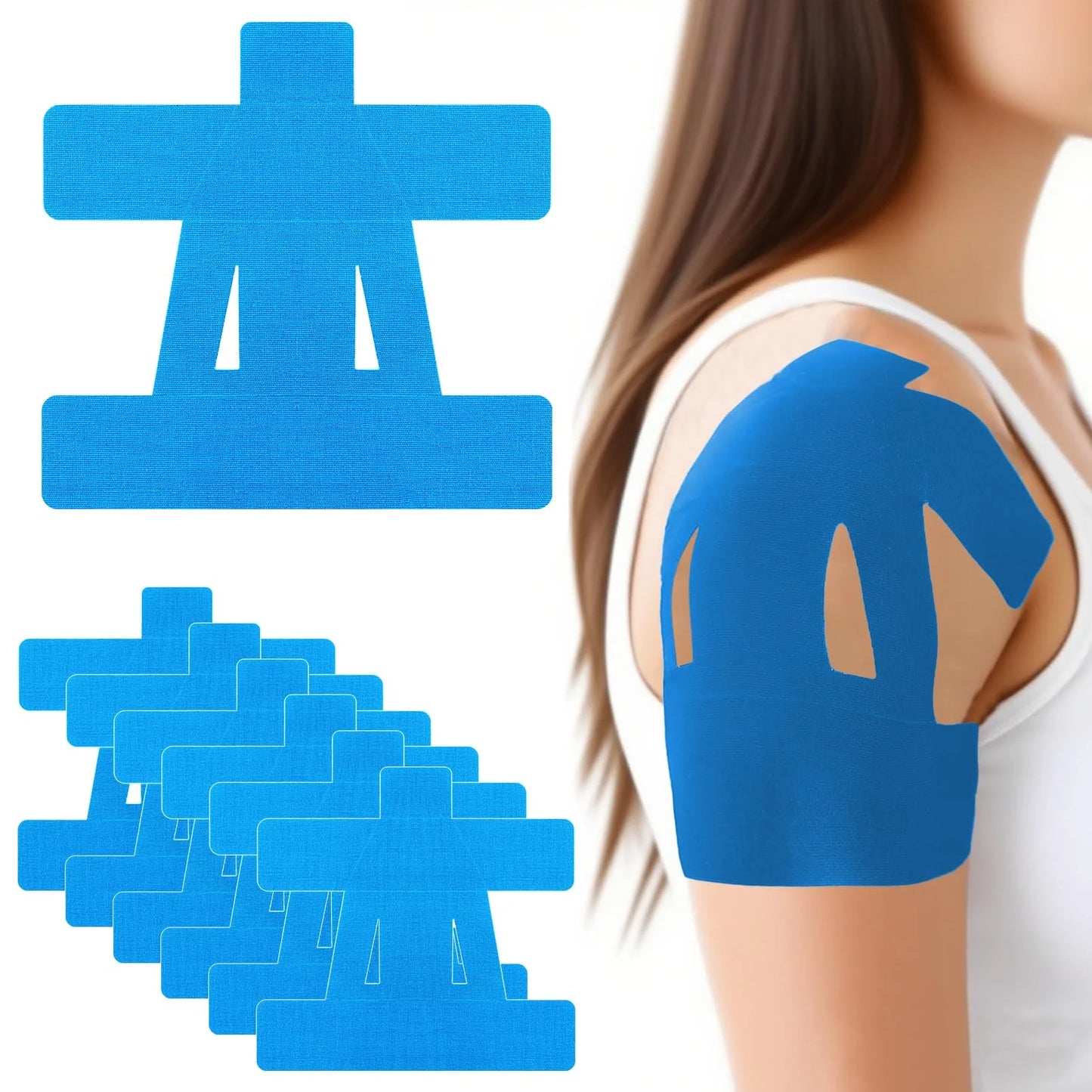 Kinesiology Shoulder Tape – 10pcs Precut Waterproof Pain Support
