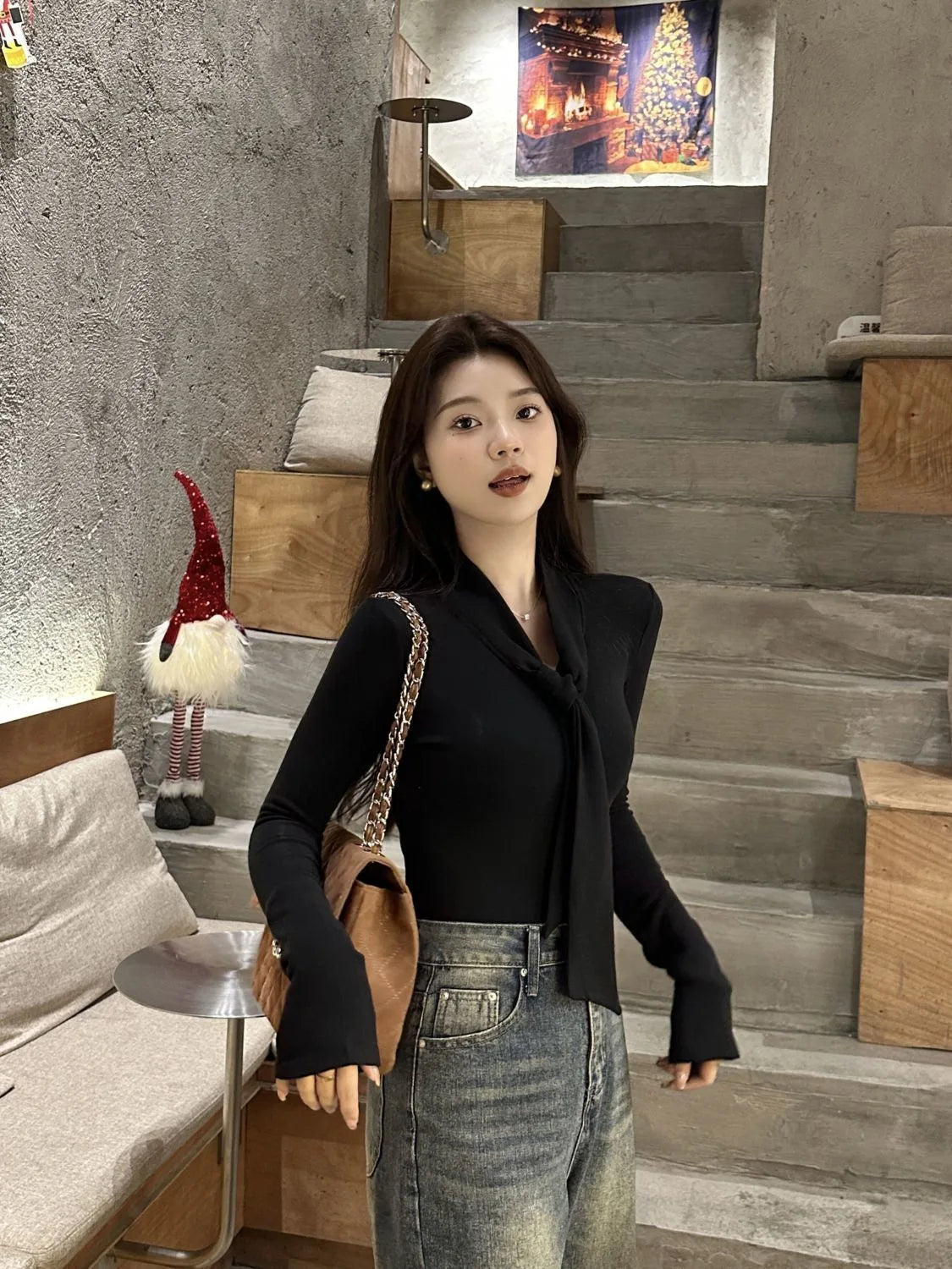 Autumn/Winter Slim-Fit Long-Sleeved Wool Blend Bottoming Shirt