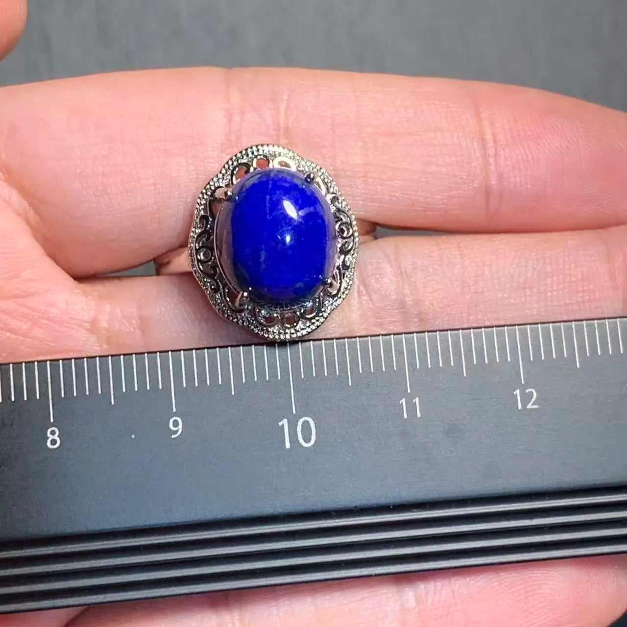 Natural Lapis Lazuli Adjustable Ring – Vintage Fine Jewelry for Women