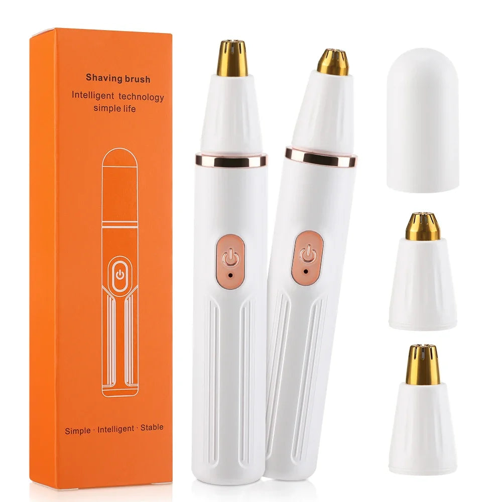 2-in-1 Nose & Eyebrow Trimmer – USB Cordless Electric Facial Hair Trimmer