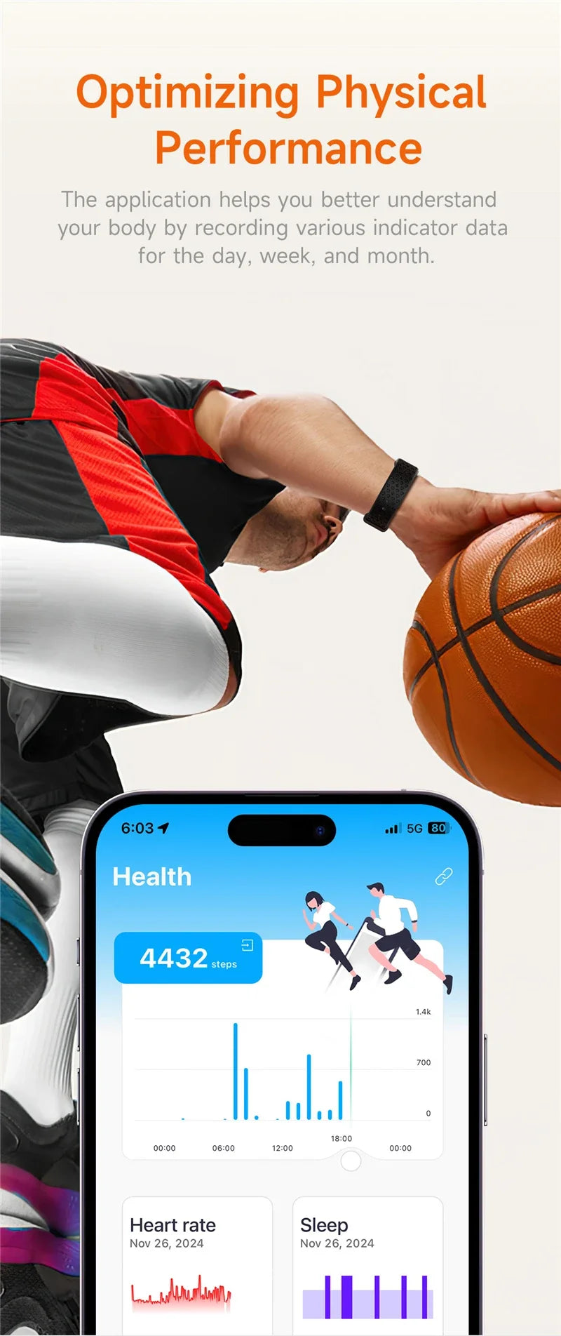 Fitness Tracker Watch - Heart Rate Blood Pressure Monitor