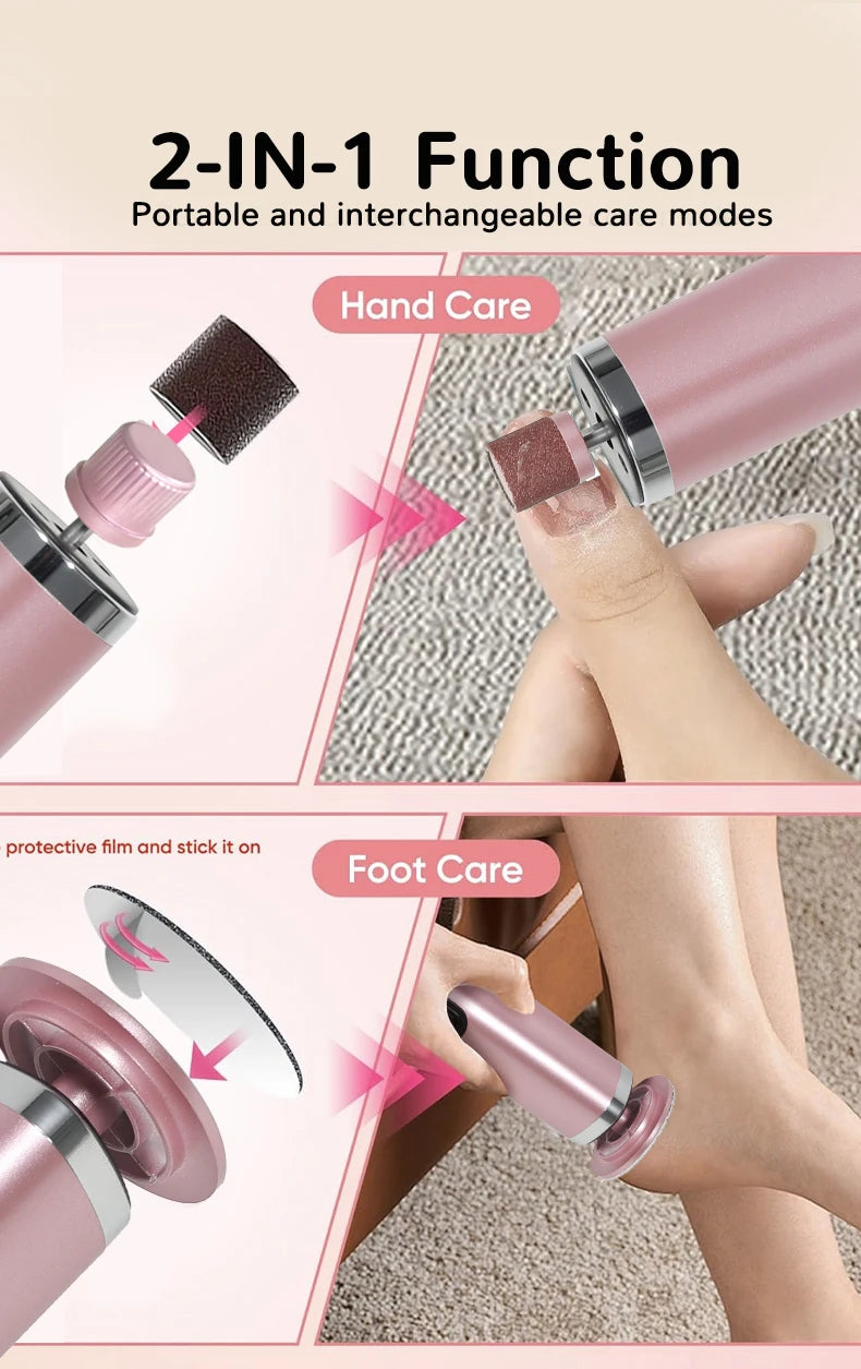 2-in-1 Electric Callus Remover – Painless Foot & Hand Care Tool