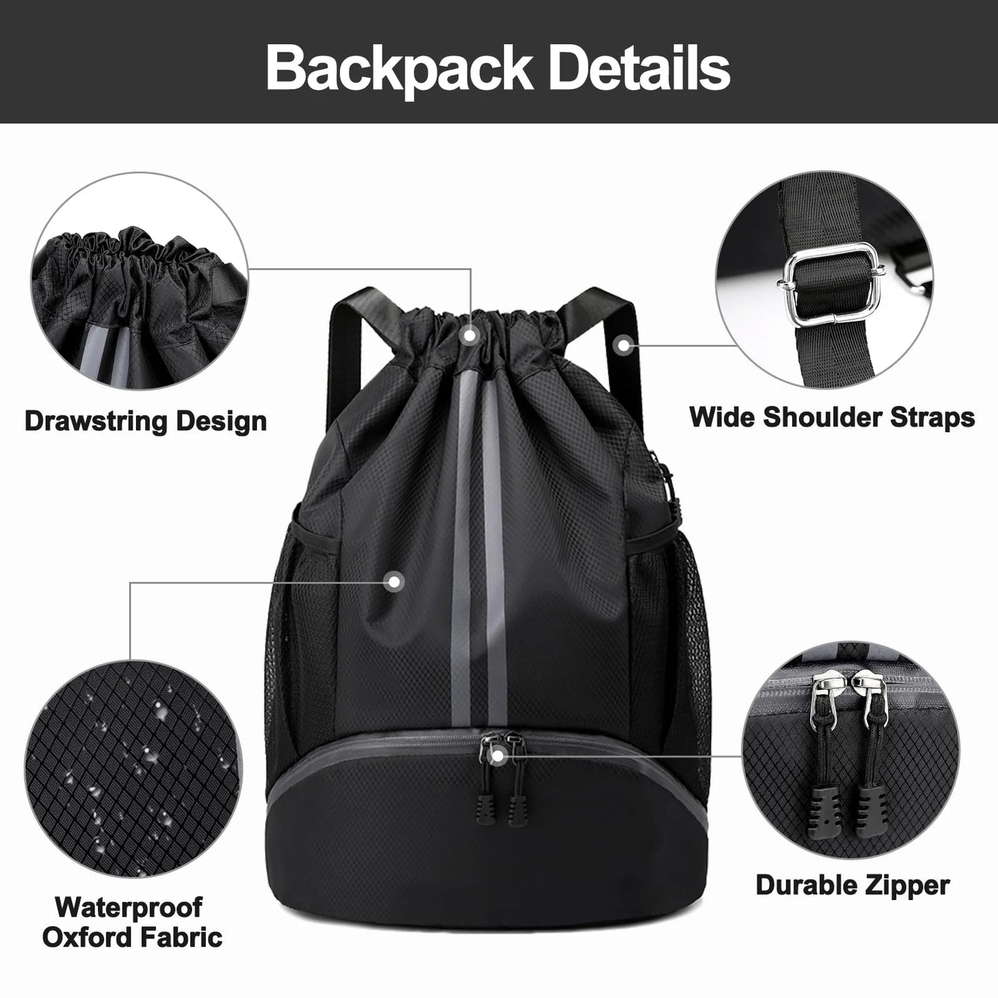 Sport Gym Drawstring Backpack – Lightweight for Fitness, Travel & Outdoor