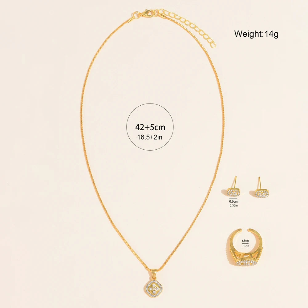 Fashionable Gold Watch and Necklace Set - Elegant Gift for Her
