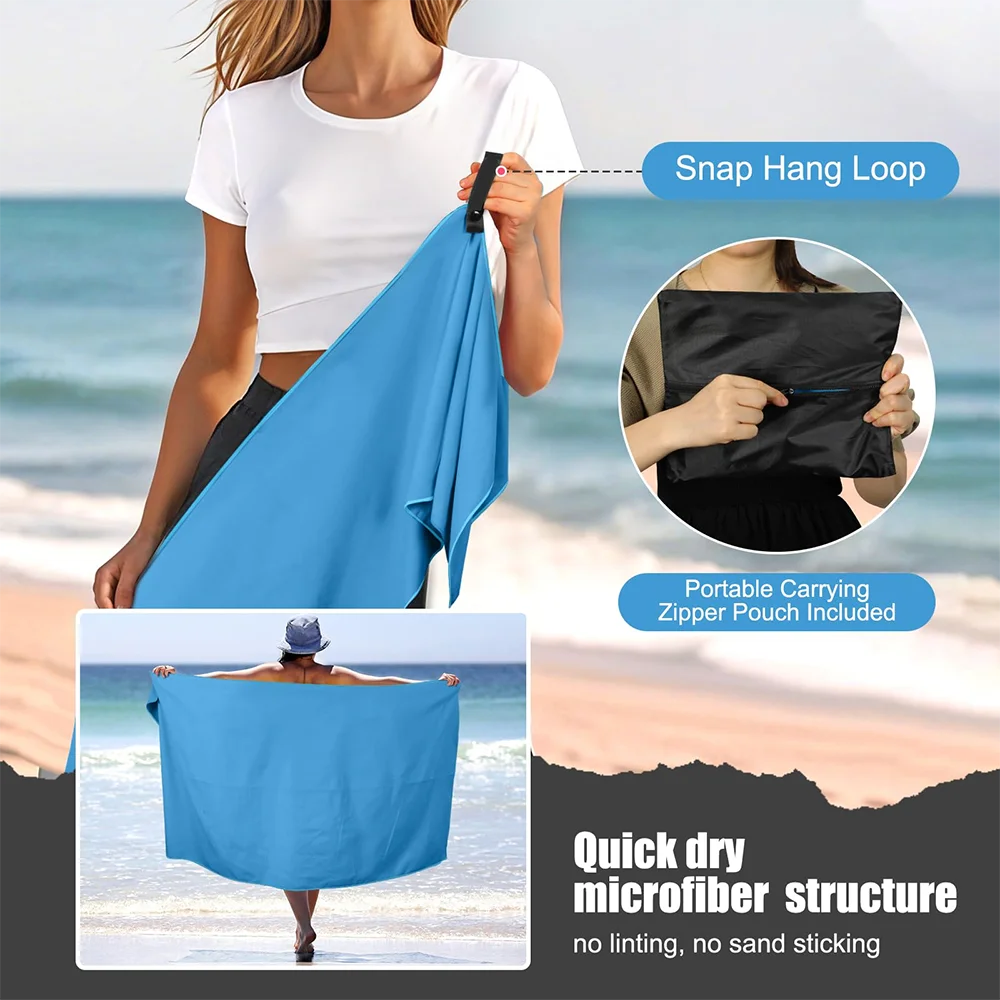 Quick-Dry Microfiber Towel – Ultra-Absorbent for Gym, Beach & Travel