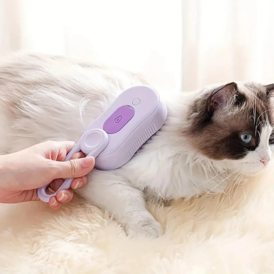 Foldable cat and dog grooming tool with silicone bristles, suitable for both long and short hair