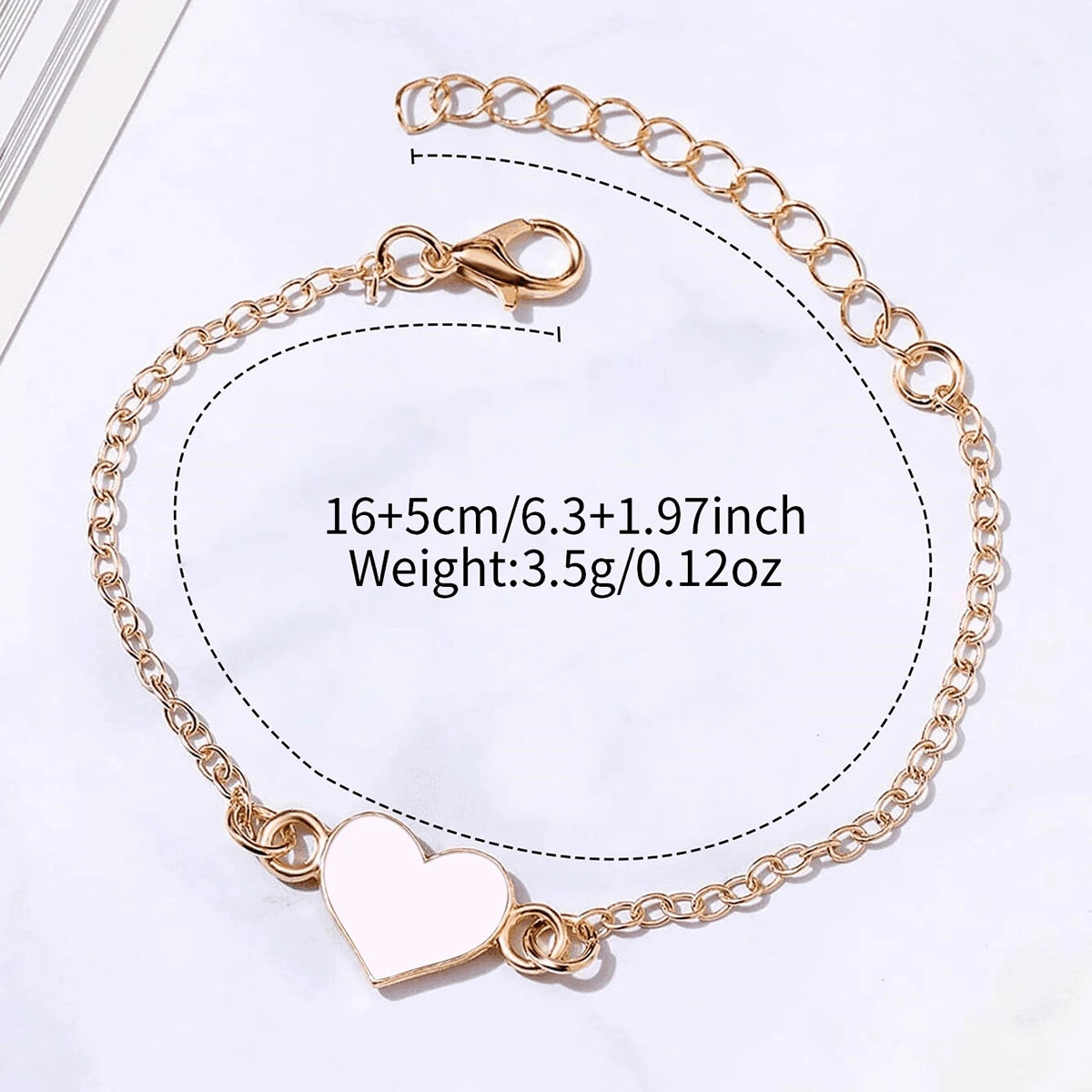 Fashion Women's Leather Quartz Watch & Heart Bracelet Set – 4/6PCS Arabic Dial Wristwatch
