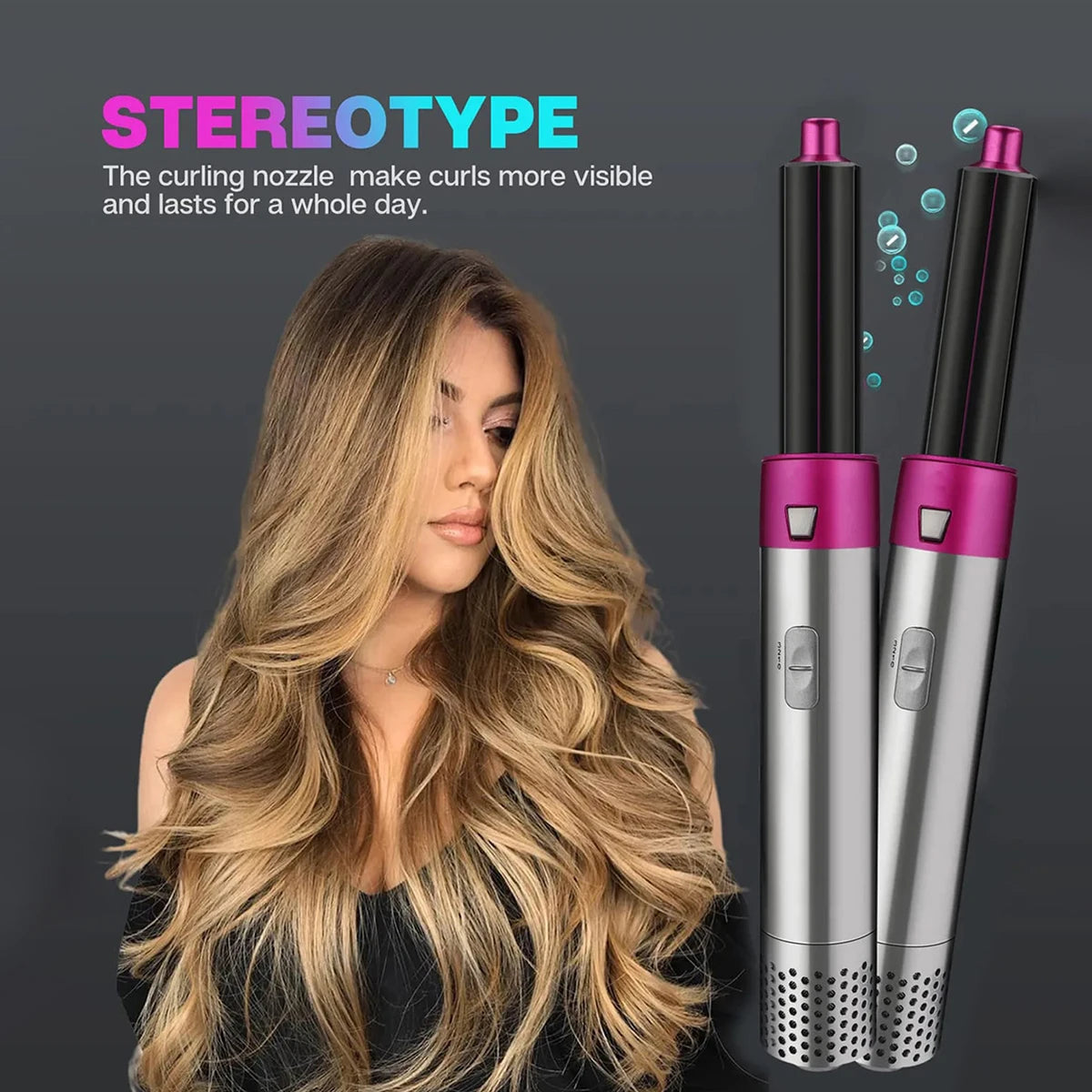 5-in-1 Hot Air Brush & Hair Dryer - Ionic Detachable Styler