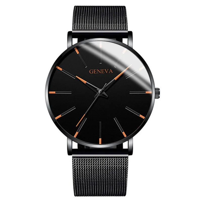 Men's Ultra Thin Business Watch – Mesh Belt Analog Quartz