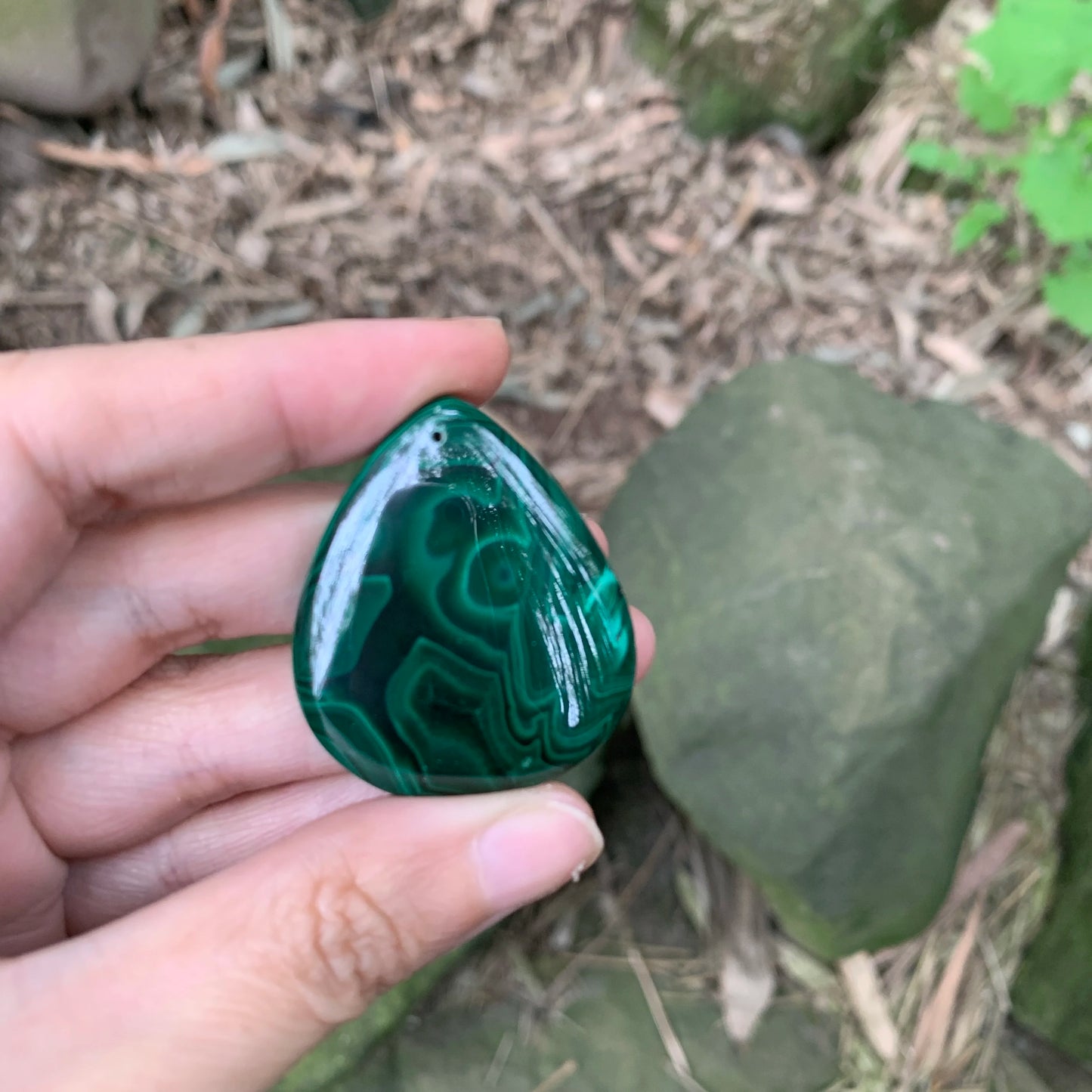 Natural Malachite Chrysocolla Pendant Necklace – Water Drop Gemstone Jewelry for Women & Men