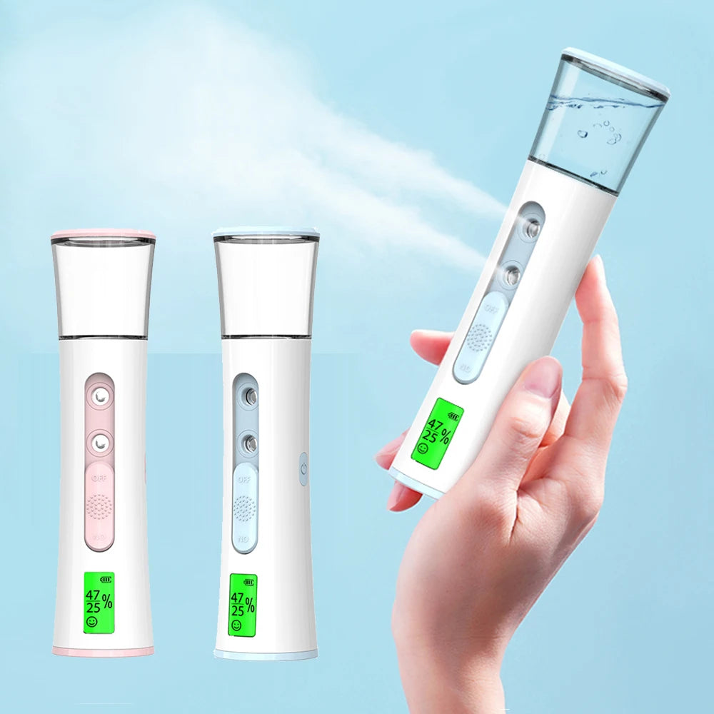 Mist Sprayer, Double Spray-Head Nano Face Hydrating Nebulizer, Mini Facial Steamer