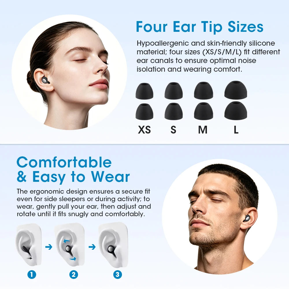 Silicone Ear Plugs Sleeping Earplugs Noise Reduction Reusable Washable Ear Plug for Dual Noise Reduction Ear Plug Protection