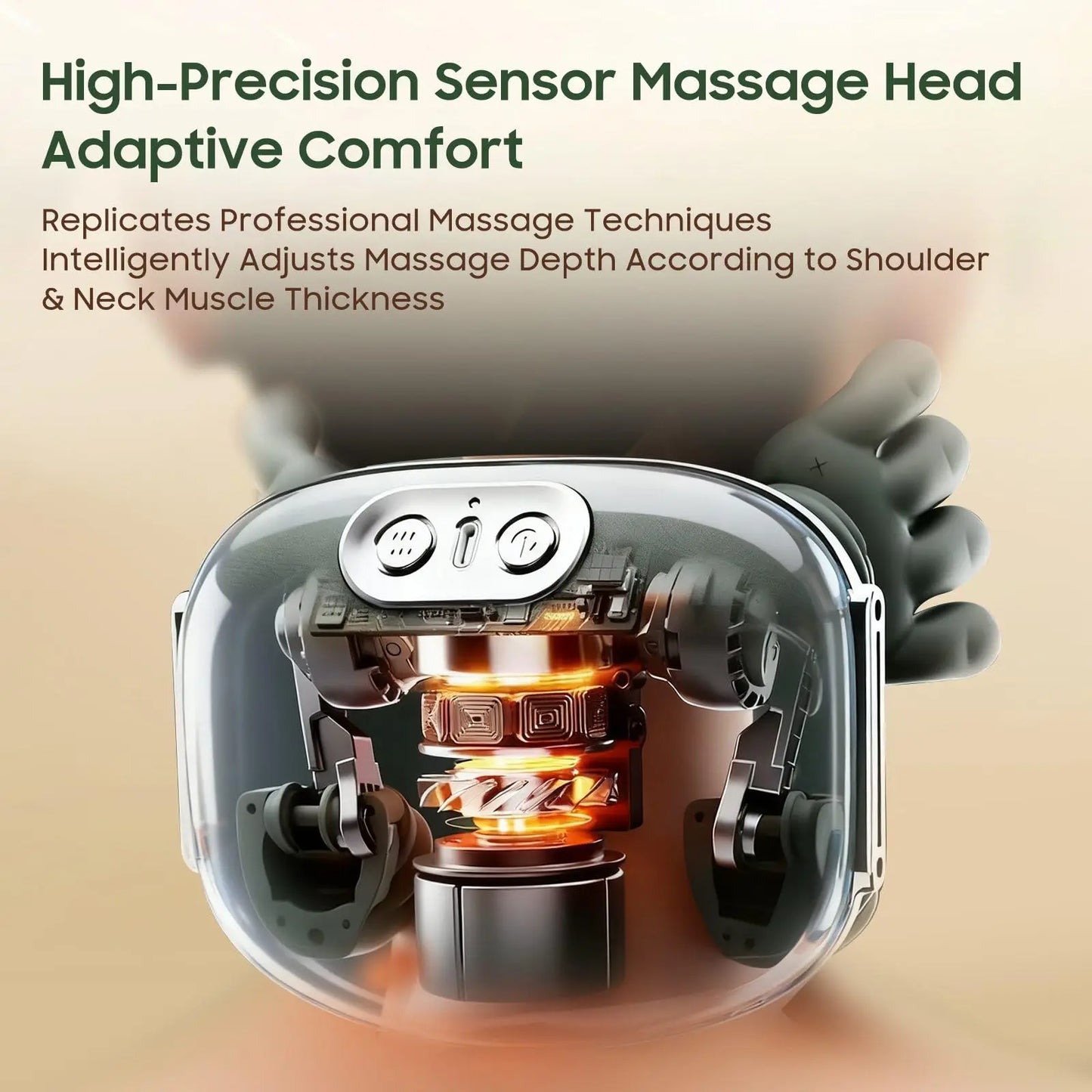 Bionic Neck Shoulder Massager Shiatsu Neck and Back Massager Cordless Deep Kneading Relaxation Tool Handheld or Strap Use