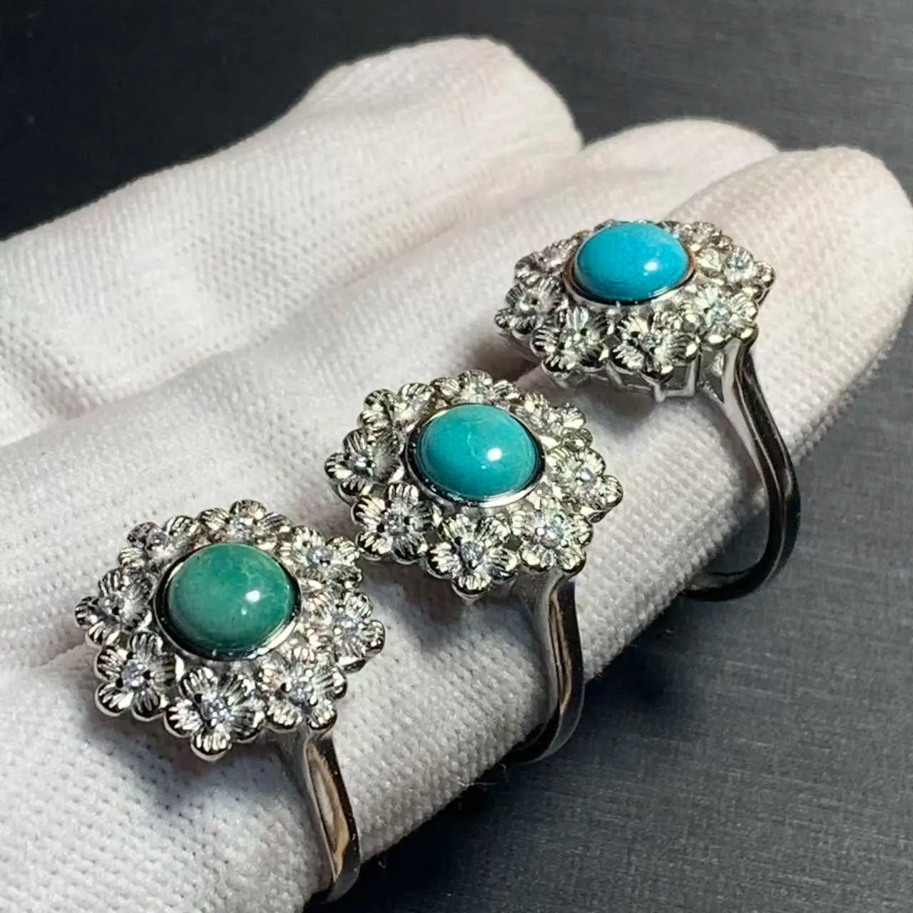 Natural Turquoise Adjustable Ring – Vintage Gemstone Ring for Women