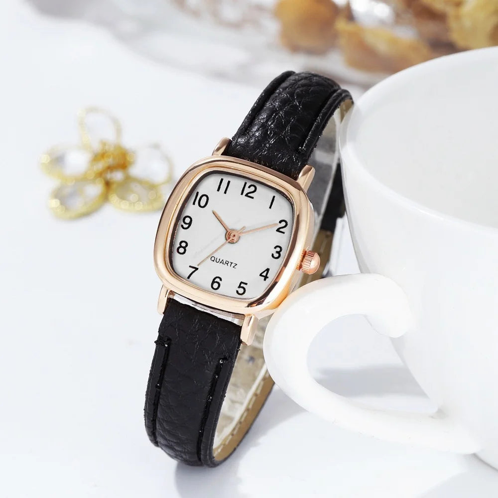 Fashion Small Dial Women's Quartz Watch – Leather Band Wristwatch
