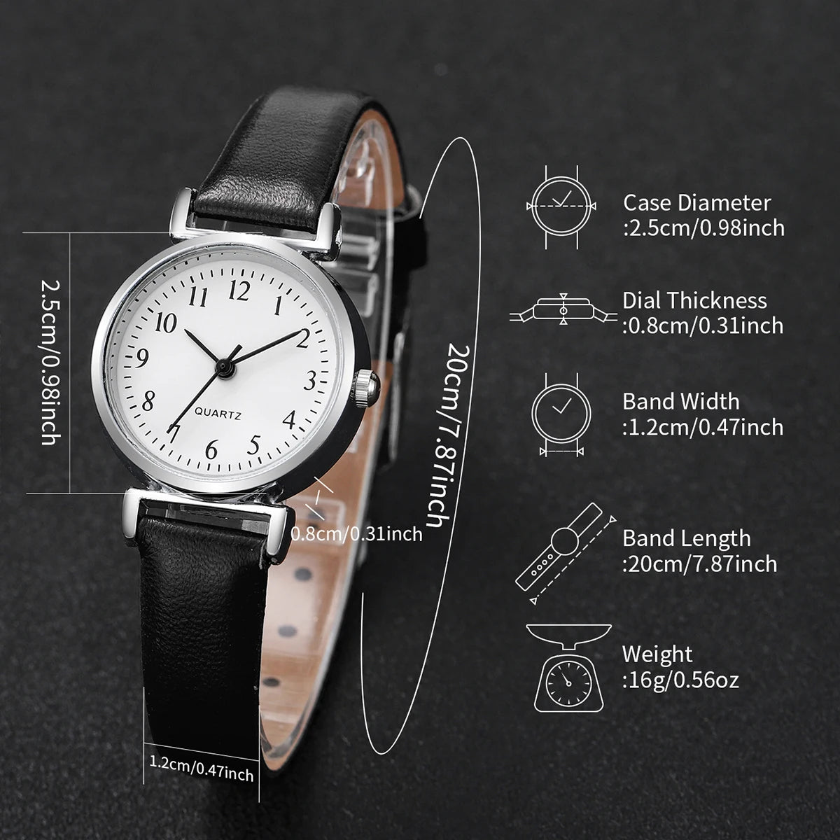 Fashion Small Dial Women's Quartz Watch – Leather Band Analog Wristwatch