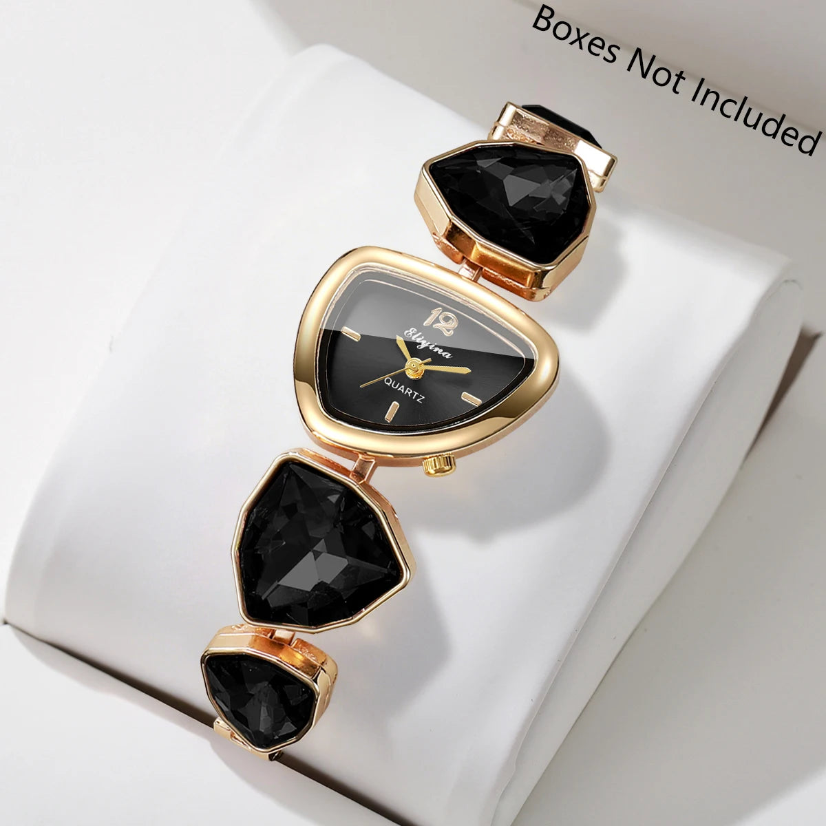 Elegant Rhinestone Bracelet Women's Quartz Watch – Irregular Dial Fashion Wristwatch