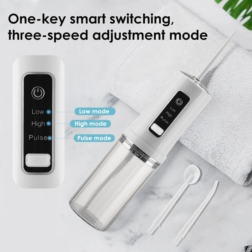 3 Modes Water Dental Flosser Cordless for Teeth Portable Dental Oral Irrigator Rechargeable IPX7 Waterproof Water Teeth Cleaner
