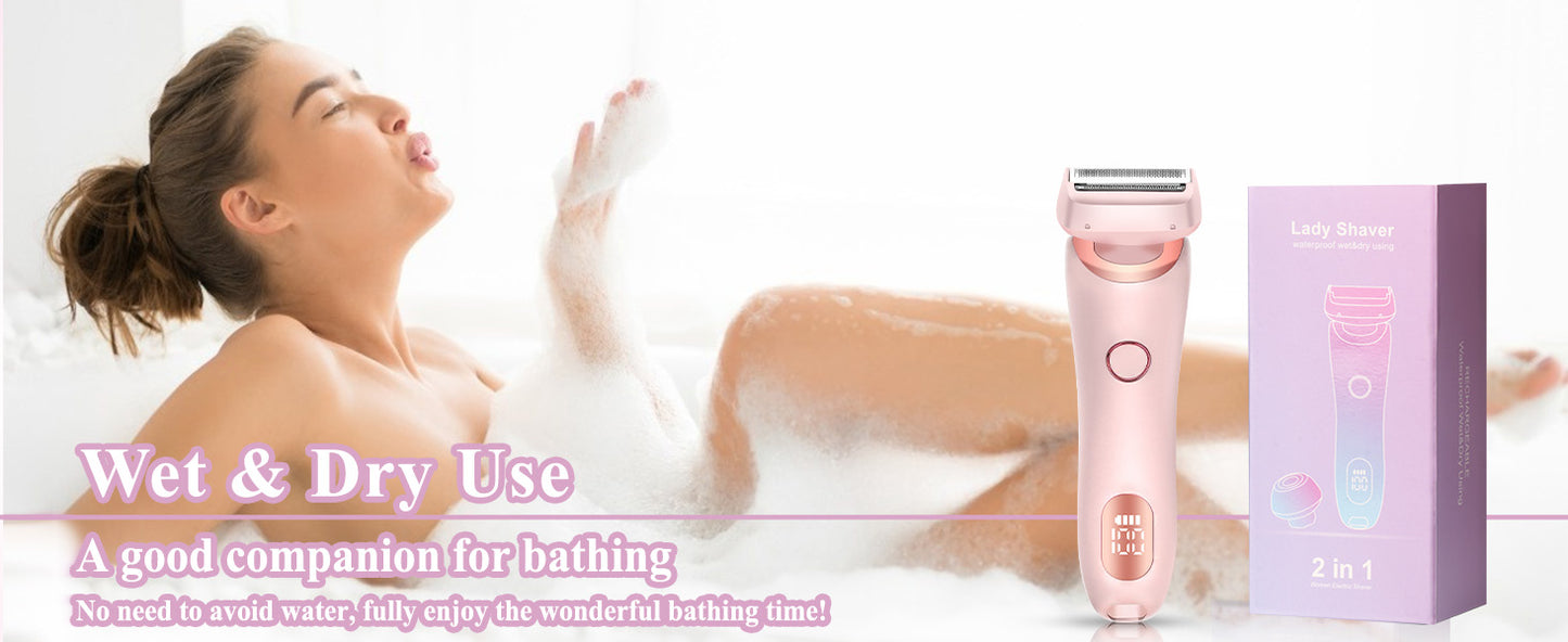 Women's 2-in-1 Shaver - Wet & Dry, Painless Hair Removal